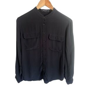 All Saints women’s button-down black shirt